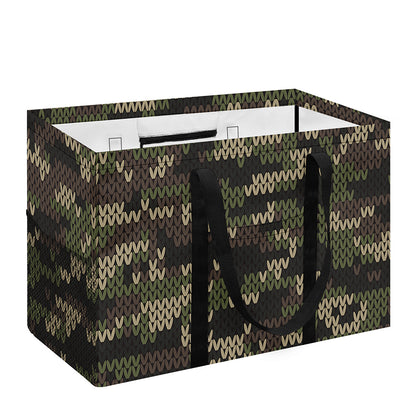 Army Camouflage Knitted Pattern Print Utility Tote Bag