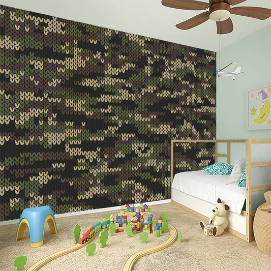 Army Camouflage Knitted Pattern Print Wall Sticker