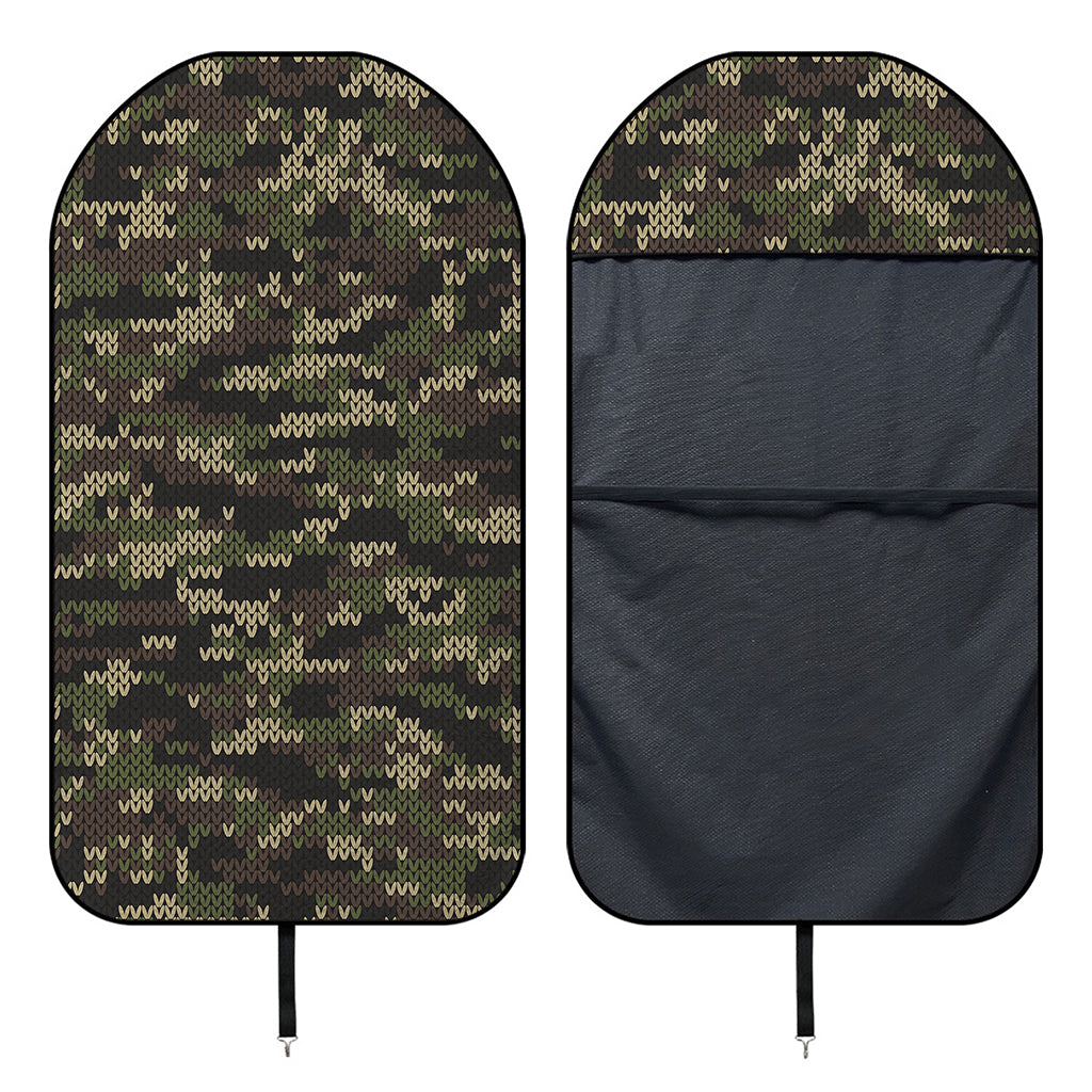 Army Camouflage Knitted Pattern Print Waterproof Car Seat Cover