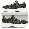 Army Camouflage Knitted Pattern Print White Chunky Shoes