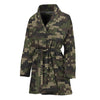 Army Camouflage Knitted Pattern Print Women's Bathrobe
