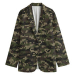 Army Camouflage Knitted Pattern Print Women's Blazer