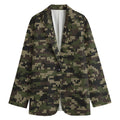 Army Camouflage Knitted Pattern Print Women's Cotton Blazer