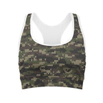 Army Camouflage Knitted Pattern Print Women's Sports Bra