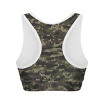 Army Camouflage Knitted Pattern Print Women's Sports Bra