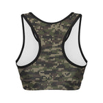 Army Camouflage Knitted Pattern Print Women's Sports Bra