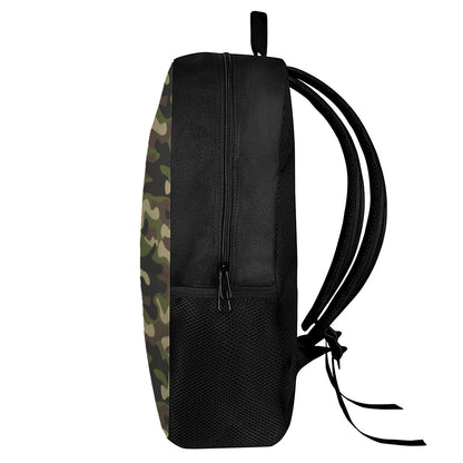 Army Green Camouflage Print 17 Inch Backpack