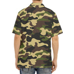 Army Green Camouflage Print Aloha Shirt