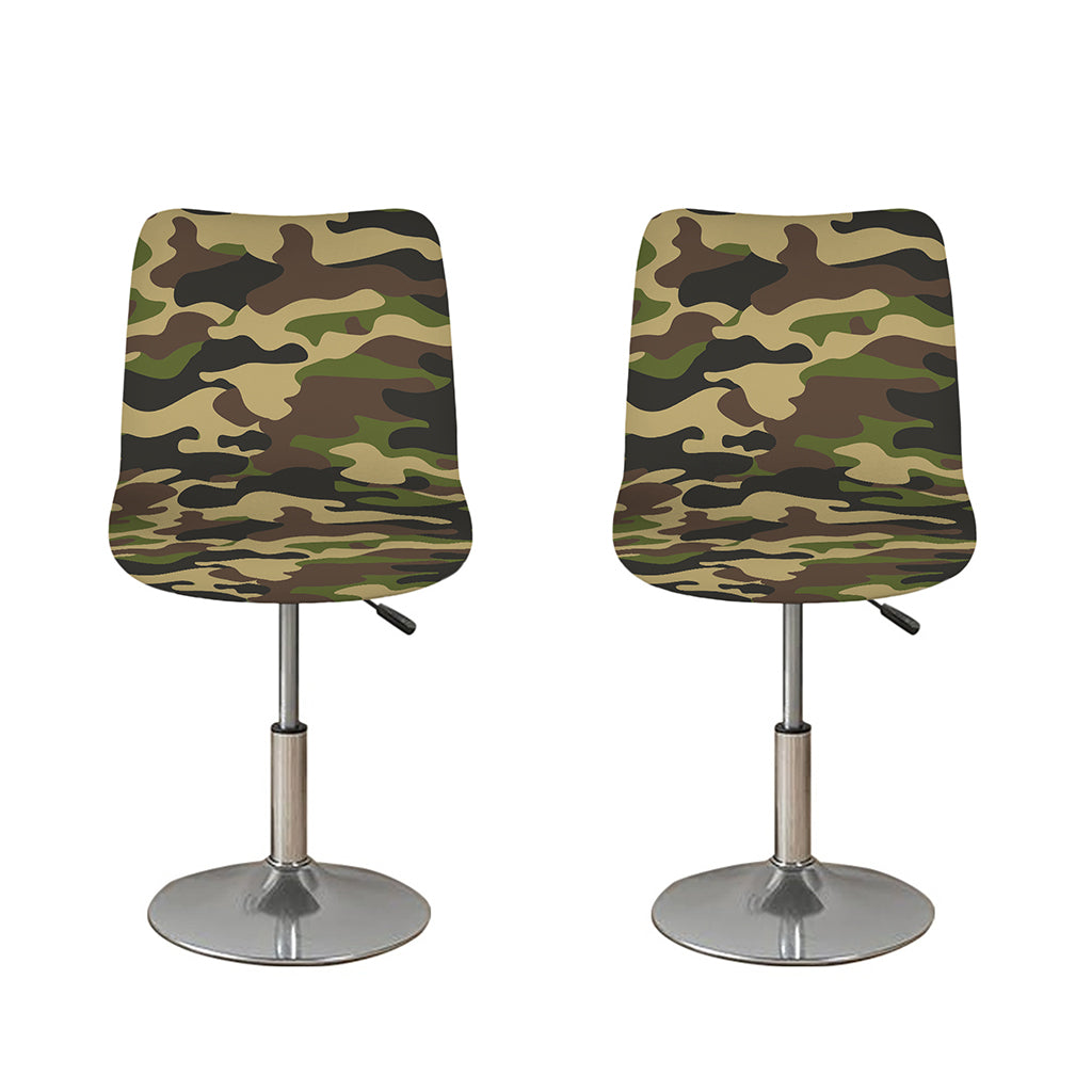 Army Green Camouflage Print Bar Stool Covers