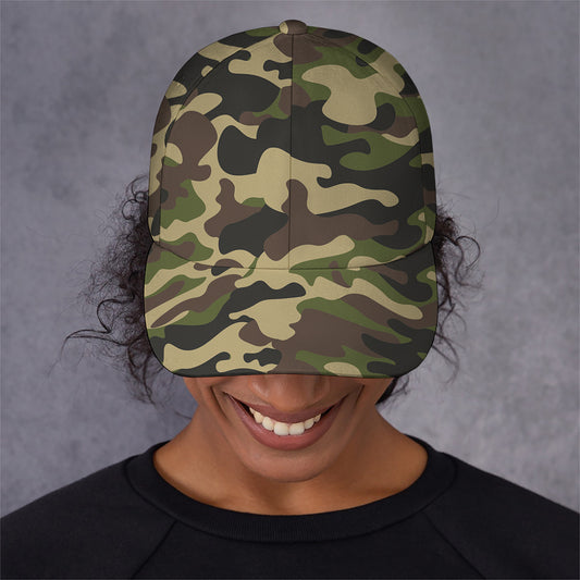 Army Green Camouflage Print Baseball Cap