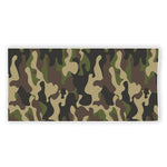 Army Green Camouflage Print Beach Towel