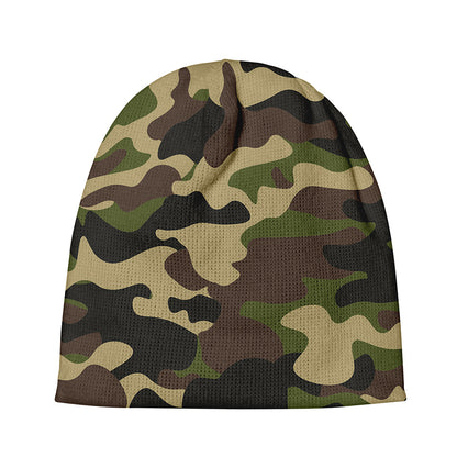 Army Green Camouflage Print Beanie