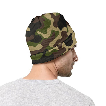 Army Green Camouflage Print Beanie