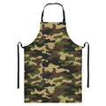 Army Green Camouflage Print Bib Apron With Pocket