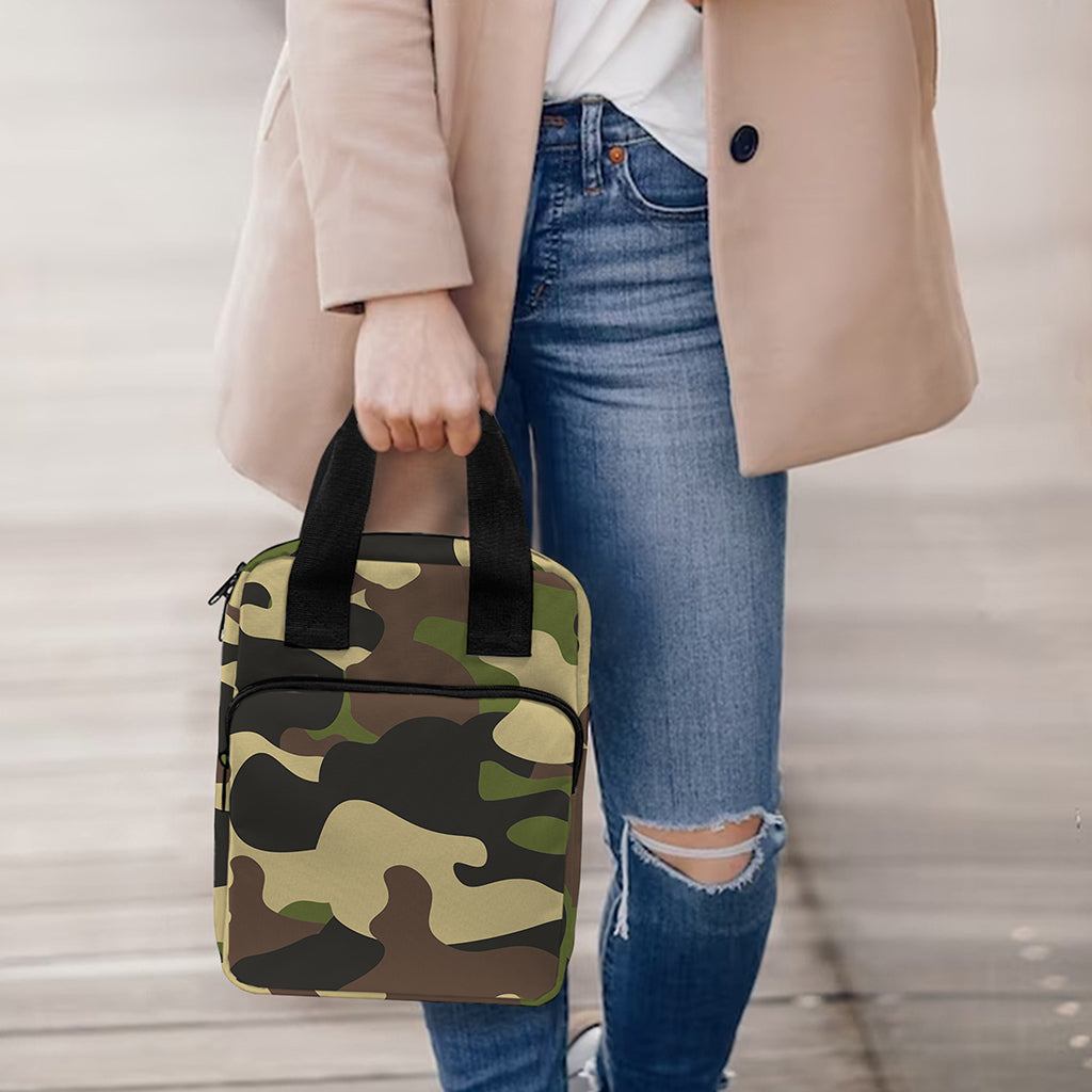 Army Green Camouflage Print Bible Tote Bag