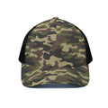 Army Green Camouflage Print Black Mesh Trucker Hat