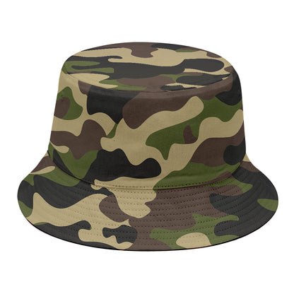 Army Green Camouflage Print Bucket Hat