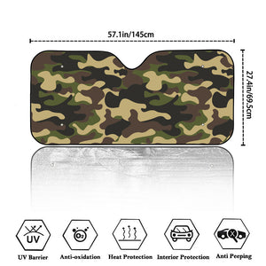 Army Green Camouflage Print Car Windshield Sun Shade