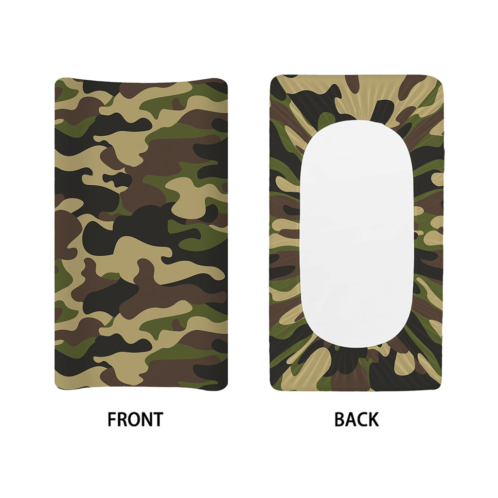 Army Green Camouflage Print Changing Pad Cover