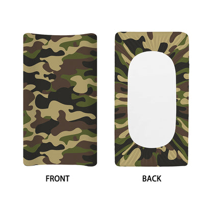 Army Green Camouflage Print Changing Pad Cover