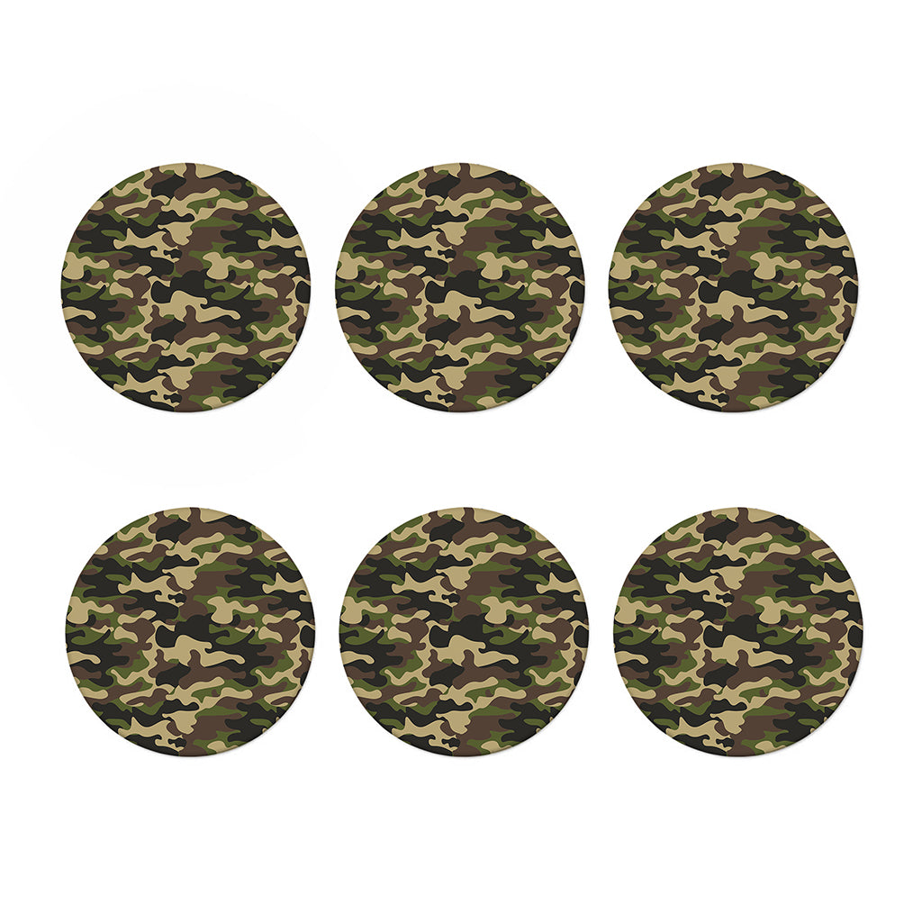 Army Green Camouflage Print Coaster Set