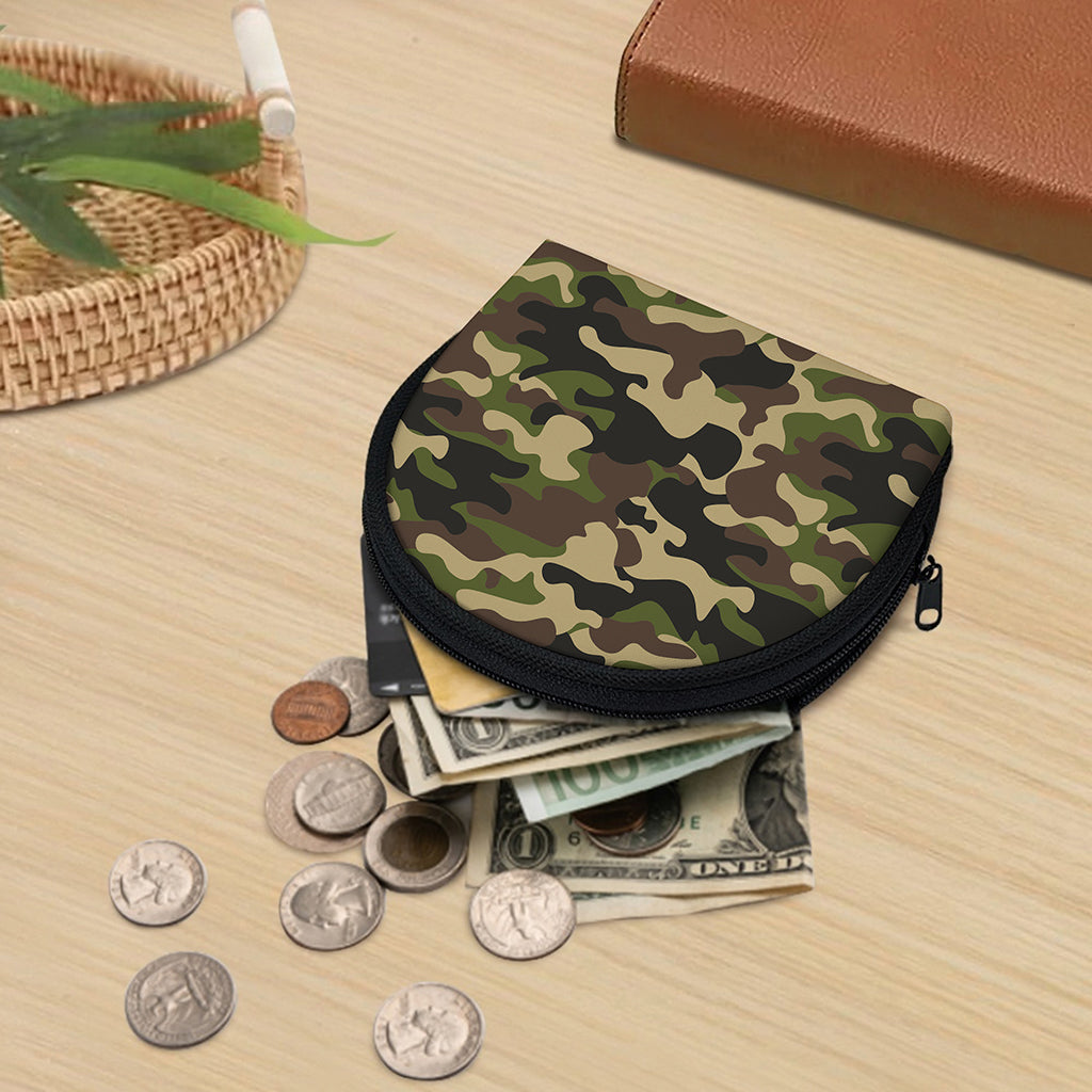 Army Green Camouflage Print Coin Purse
