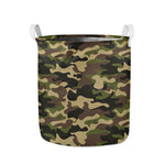 Army Green Camouflage Print Collapsible Laundry Basket