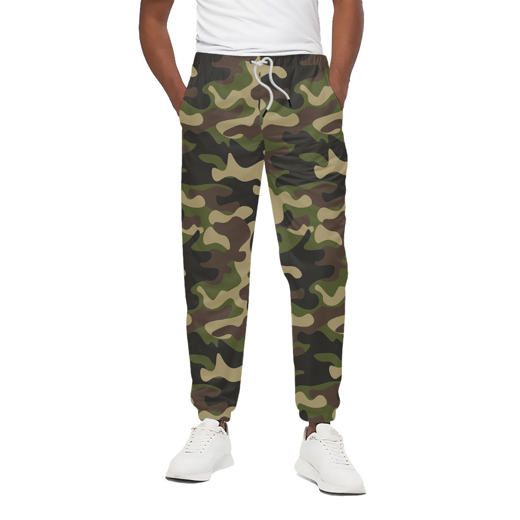 Army Green Camouflage Print Cotton Pants
