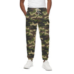 Army Green Camouflage Print Cotton Pants