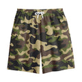Army Green Camouflage Print Cotton Shorts