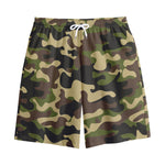 Army Green Camouflage Print Cotton Shorts