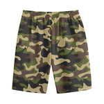 Army Green Camouflage Print Cotton Shorts