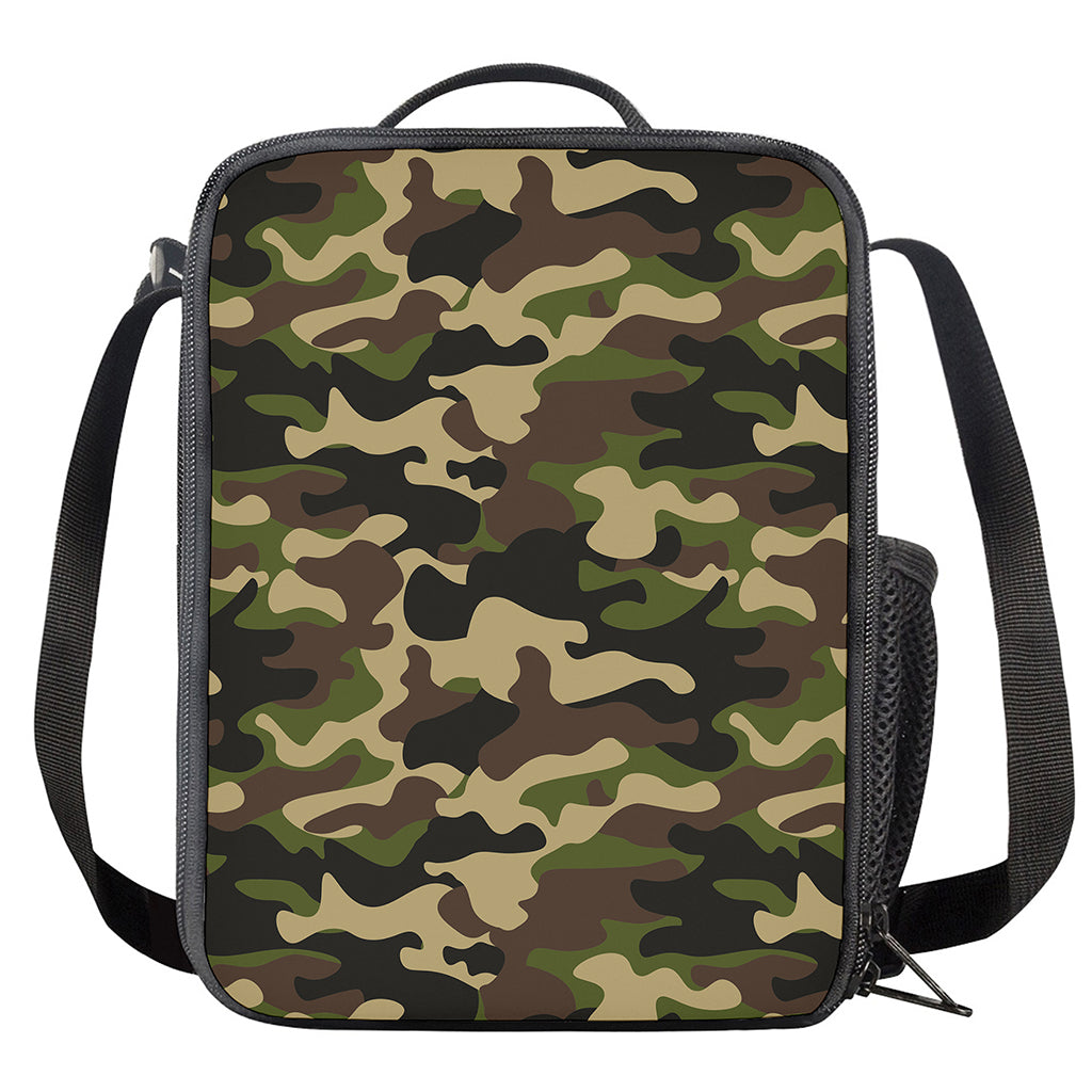 Army Green Camouflage Print Crossbody Lunch Bag