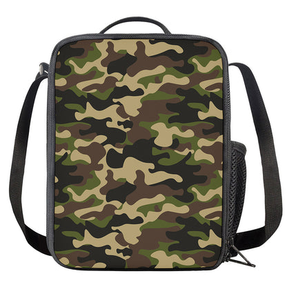 Army Green Camouflage Print Crossbody Lunch Bag