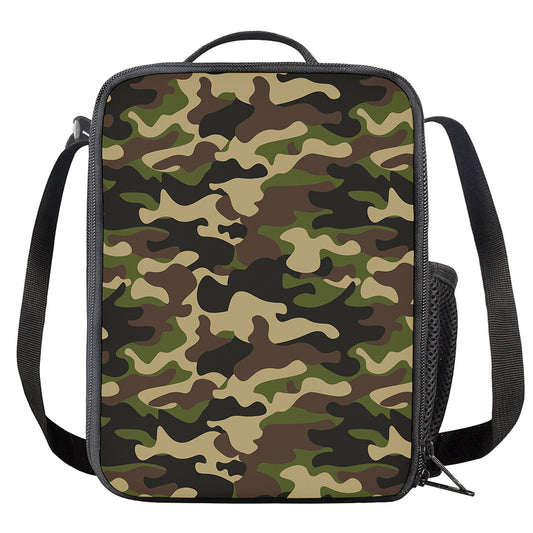 Army Green Camouflage Print Crossbody Lunch Bag