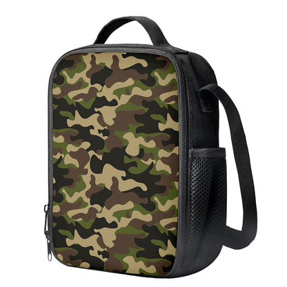 Army Green Camouflage Print Crossbody Lunch Bag