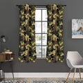 Army Green Camouflage Print Grommet Curtain Panels