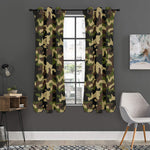 Army Green Camouflage Print Curtain