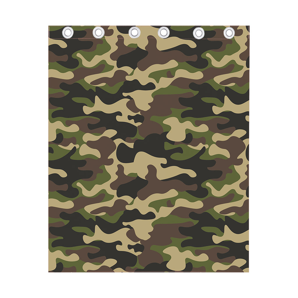 Army Green Camouflage Print Curtain