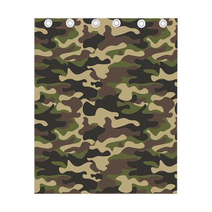 Army Green Camouflage Print Curtain