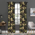 Army Green Camouflage Print Curtain