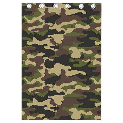 Army Green Camouflage Print Curtain