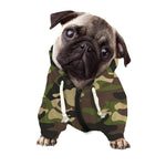 Army Green Camouflage Print Dog Zip Up Hoodie
