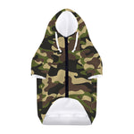Army Green Camouflage Print Dog Zip Up Hoodie