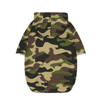 Army Green Camouflage Print Dog Zip Up Hoodie
