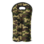 Army Green Camouflage Print Double Neoprene Wine Tote