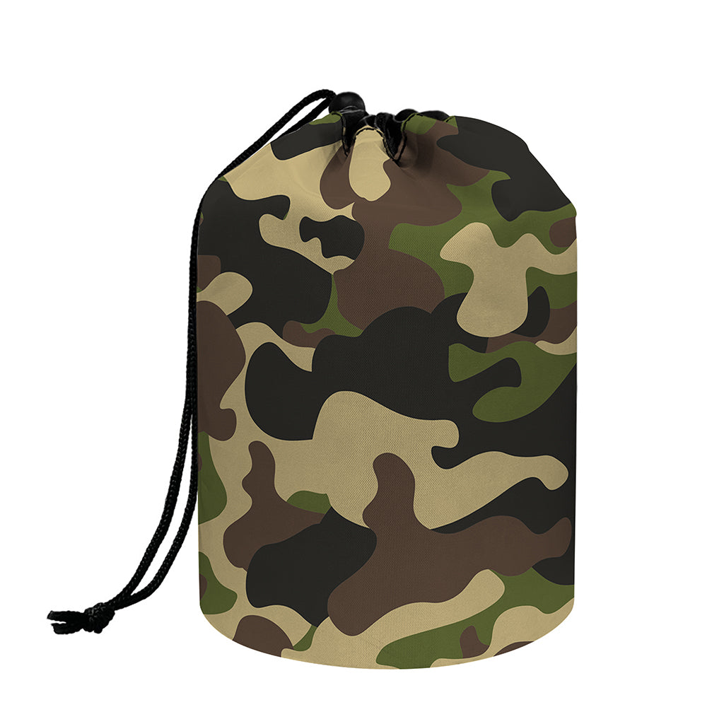 Army Green Camouflage Print Drawstring Makeup Bag