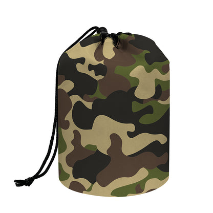 Army Green Camouflage Print Drawstring Makeup Bag