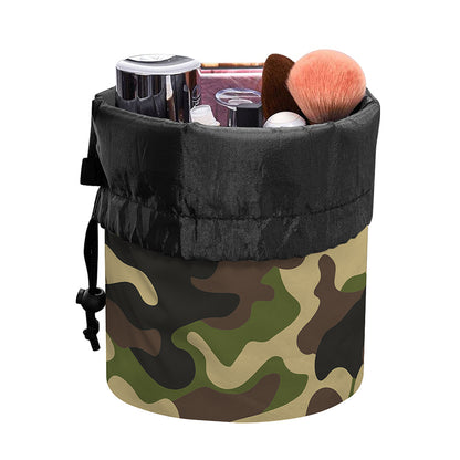 Army Green Camouflage Print Drawstring Makeup Bag