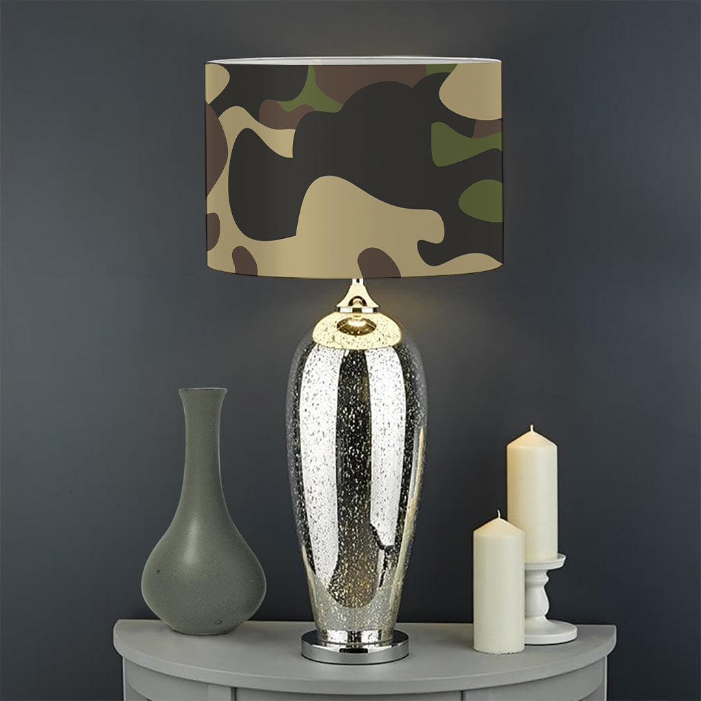 Army Green Camouflage Print Drum Lamp Shade